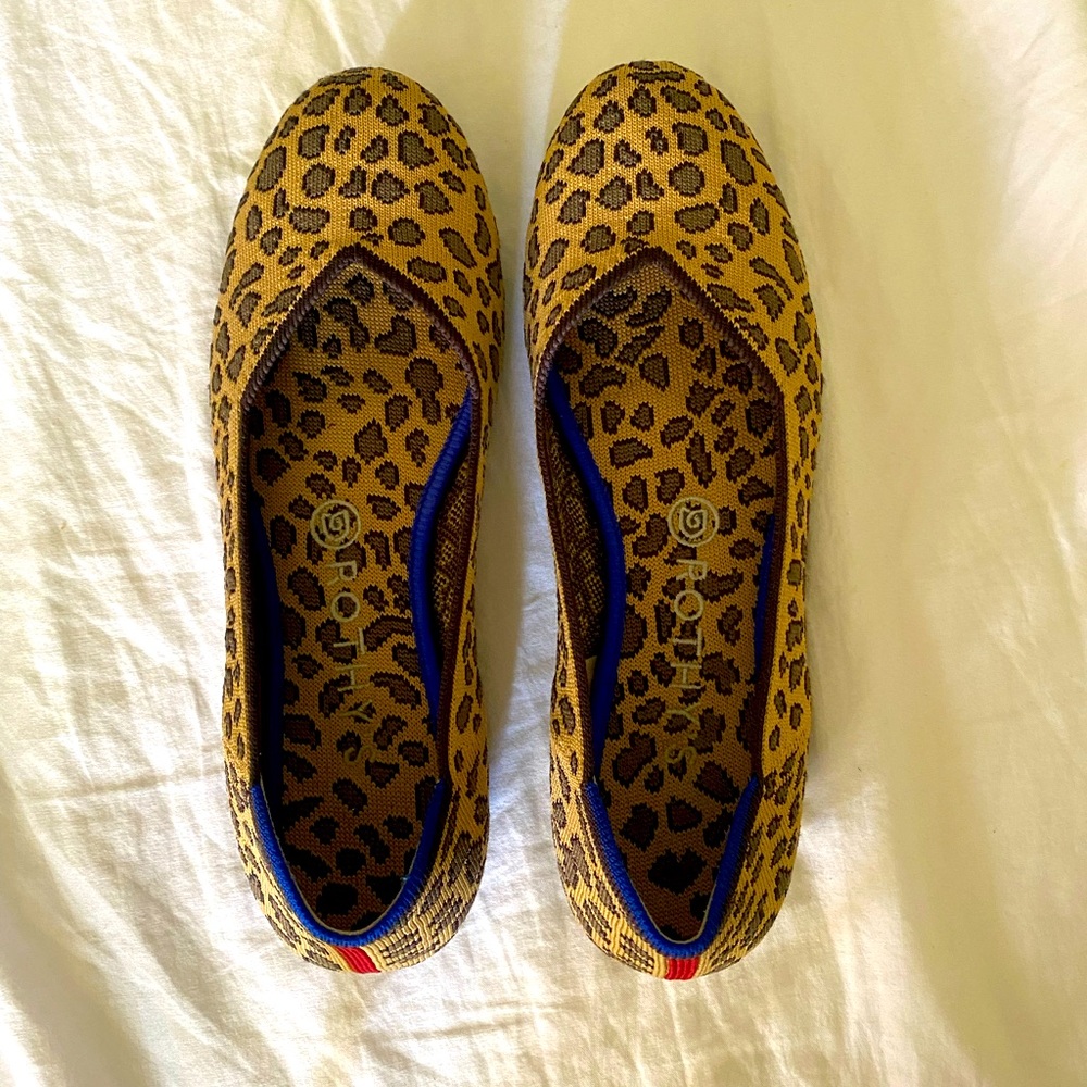 Rothy’s Round Toe Leopard Print Flat W 8.5